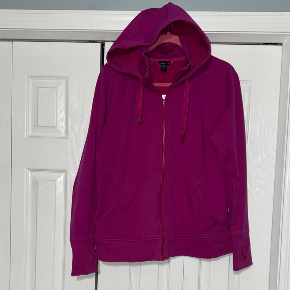 Athleta magenta Pink zip front Hoodie Jacket
